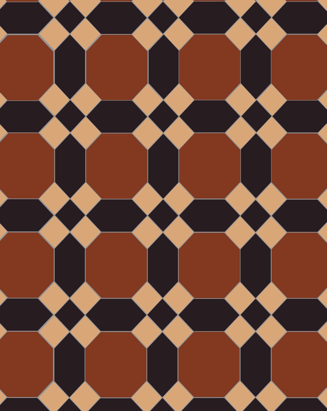 Original Style Victorian Floor Tiles Warwick Pattern