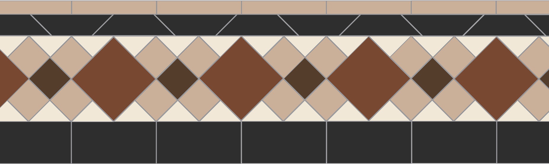 Original Style Victorian Floor Tiles Wordsworth border