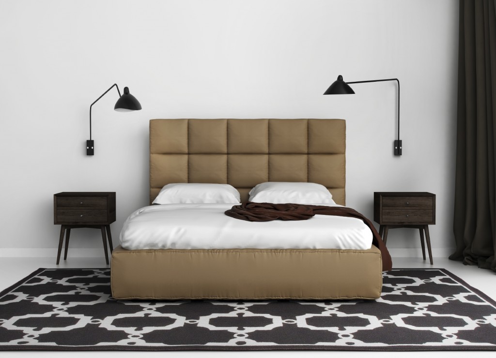 Contemporary elegant luxury bedroom with leather bed  - iStock_000050932638_Medium
