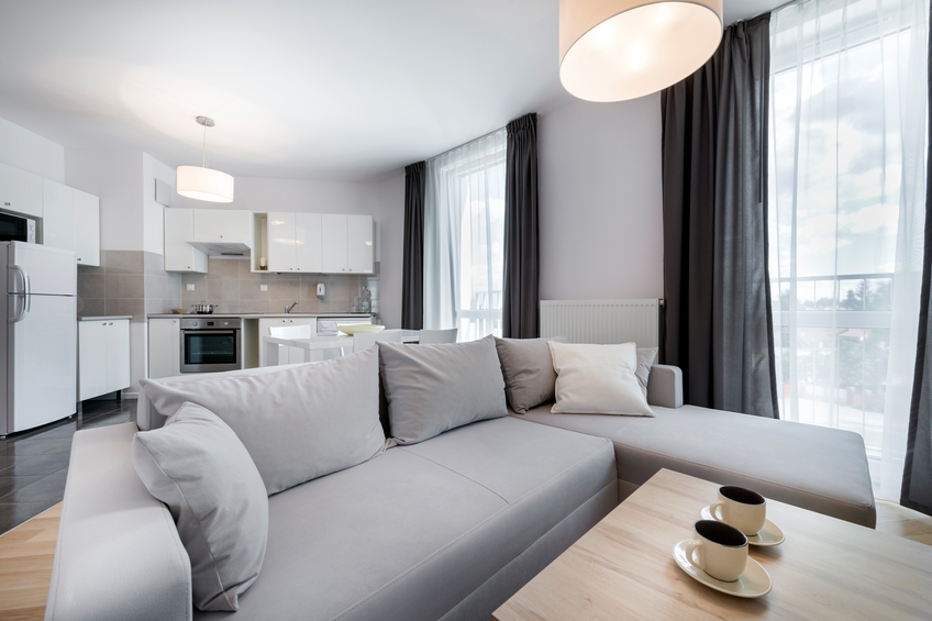 Modern interior design living room in scandinavian style