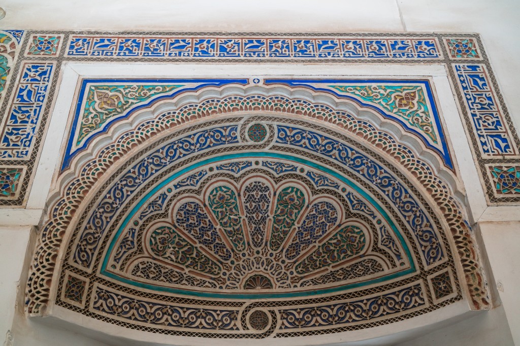 Architecture in Morocco with zellige, or mosaic, design