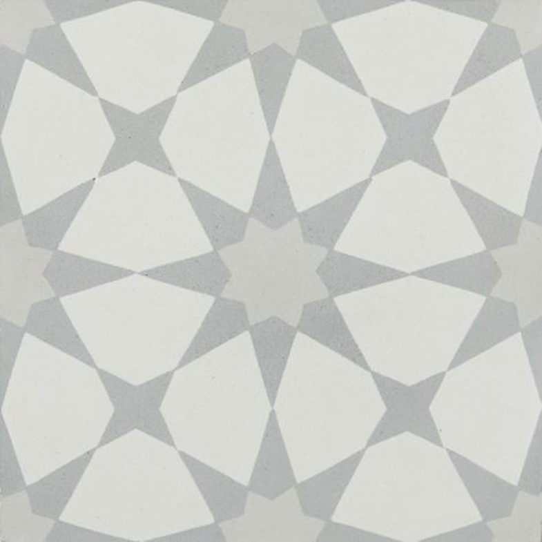 Ca’ Pietra Atlas Soft Grey patterned Encaustic tile