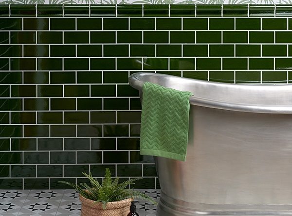 tiles in a green bathroom
